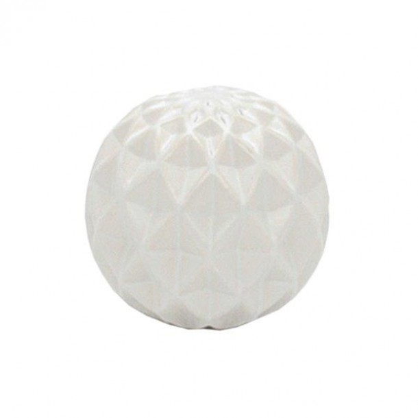 Διακοσμητική Επιτραπέζια Μπάλα Κεραμική Λευκή Art Et Lumiere 12x12εκ. 40806