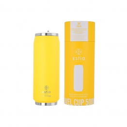 Θερμός-Ποτήρι Ανοξείδωτο Pineapple Yellow Save The Aegean Estia 500ml-7x19εκ. 01-10324