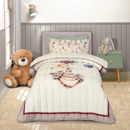 Πάπλωμα Microfiber Παιδικό Μονό 160x220εκ. Essential 8850 Μπεζ-Μπορντώ-Ώχρα Greenwich Polo Club