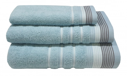 Πετσέτα Βαμβακερή Προσώπου 50x90εκ. Satin Stripe Petrol Komvos 7005912-9