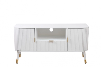 Έπιπλο Τηλεόρασης Ξύλινο-Μεταλλικό Λευκό 115x37x58εκ. Zen Collection 24.13.50168