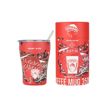 Θερμός-Ποτήρι Ανοξείδωτο Coffee Mug Olympiacos BC Edition Together We Fight 350ml-9x13εκ. Estia 00-27223