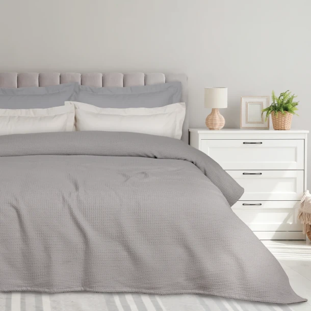 Κουβέρτα Polycotton Πικέ Υπέρδιπλη 220x240εκ. Blanket 0496 Γκρι Das Home