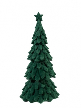 Χριστουγεννιάτικο Διακοσμητικό Δέντρο Polyester Βελούδινο Πράσινο 11x11x26εκ. Zen Collection 25.38.52074
