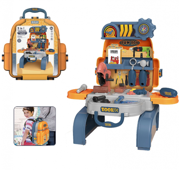 Πάγκος Με Εργαλεία 23τμχ 3 Σε 1 Backpack Toy Markt 71-3159