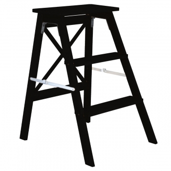 Σκαλοσκαμπώ Με 3 Σκαλιά Bamboo Black 43,5x50x63,5εκ. Essentials Estia 04-34412