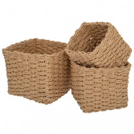 Καλάθι Σετ 3τμχ Πλεκτό Natural 19x18x12εκ.-18x15x10εκ.-13x13x9εκ. iliadis 90160