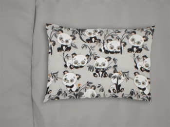 Μαξιλαροθήκη Φανελένια Bebe 35x45εκ. Panda Bear 96 Grey DimCol