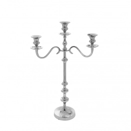 Κηροπήγιο 3 Θέσεων Αλουμινίου Ασημί 39x58εκ. iliadis 86755