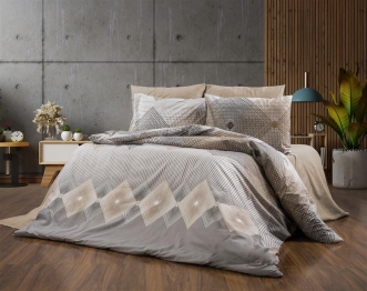 Σετ Σεντόνια 3τμχ Polycotton Μονά 160x240εκ. Καλλιρόη 603 Grey-Mocha DimCol