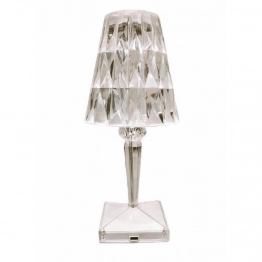 Επιτραπέζιο Φωτιστικό Επαναφορτιζόμενο Ακρυλικό Refraction Diamant Oriana Ferelli 26εκ. WL034TRANS