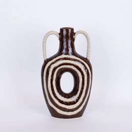 Βάζο Κεραμικό Καφέ-Μπεζ 21,8x7,5x39εκ. ESTHETI 752-20338