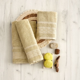 Σετ Πετσέτες 3τμχ Βαμβακερές Evelyn Beige Sb home