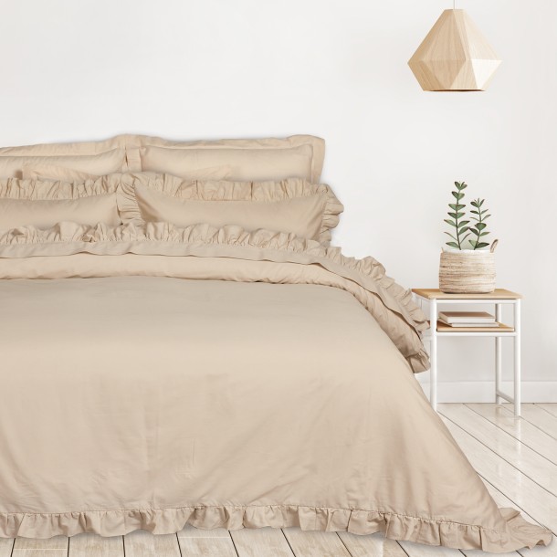 Σετ Παπλωματοθήκη Βαμβακερή Υπέρδιπλη 220x240εκ. Daily 3168 Taupe Das Home