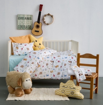 Σετ Σεντόνια Βαμβακερά Λίκνου 75x110εκ. Alfie Blue SBaby