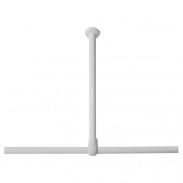 Στήριγμα Οροφής Για Βραχίονα Μπάνιου Γωνιακό Αλουμινίου Λευκό 2,8x2,8x60εκ. Sealskin 276668610