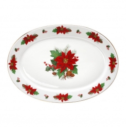 Χριστουγεννιάτικη Πιατέλα Πορσελάνης Οβάλ 38εκ. Poisentia CRYSPO TRIO 06.241.06