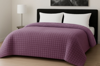 Κουβερτοπάπλωμα Flannel Comfort Υπέρδιπλο 220x240εκ. Rib Cut Lilac Le Blanc 7001051-23