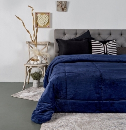 Κουβερτοπάπλωμα Flannel-Sherpa Υπέρδιπλο 220x240εκ. Luster Navy SB HOME