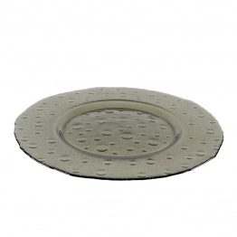 Πιατέλα Στρογγυλή Γυάλινη Γκρι Φιμέ Art Et Lumiere 34εκ. 02236