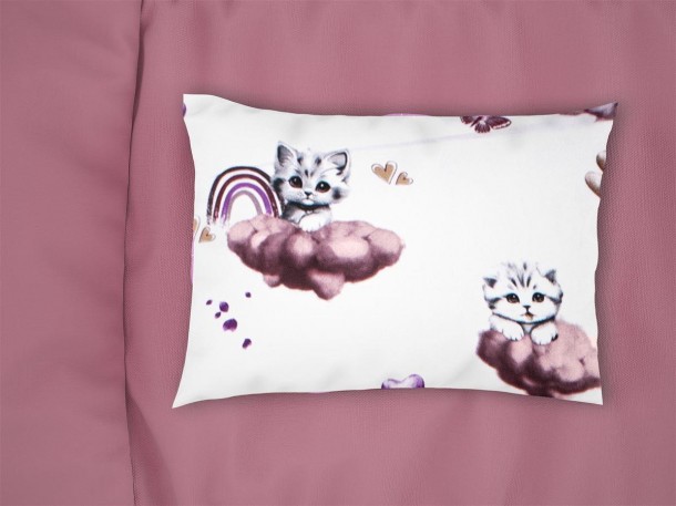Μαξιλαροθήκη Bebe Φάκελος Βαμβακερή 35x45εκ. Kitten 561 Mauve DimCol