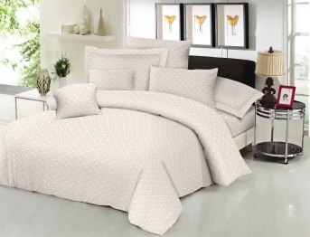 Σεντόνι Μεμονωμένο Εμπριμέ Polycotton Διπλό Με Λάστιχο 150x200+22εκ. Maze Beige Komvos Home 7002188-60F