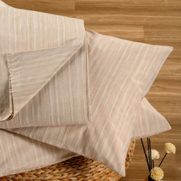 Σετ Σεντόνι Με 2 Μαξιλαροθήκες Polycotton King Με Λάστιχο 180x200+32εκ. Nika Ecru-Beige Casual Line Mini Melinen 20004854