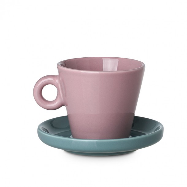 Φλυτζάνι Espresso New Bone Echo 100ml Ροζ-Τυρκουάζ Estia 07-35488