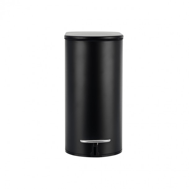 Καλάθι Απορριμμάτων Μεταλλικό Soft Close Mat Black 5lt-13,8x28,4x30,5εκ. Slim Estia 02-5566