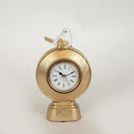 Διακοσμητικό Ρολόι Ξύλινο Λευκό-Χρυσό 11x4,5x18,2εκ. ESTHETI 753-10018