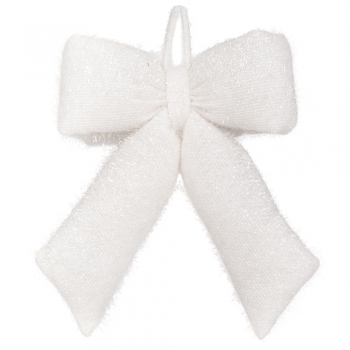 Χριστουγεννιάτικος Διακοσμητικός Φιόγκος Κρεμαστός Χνουδωτός Λευκός 33x40εκ. iliadis 91719