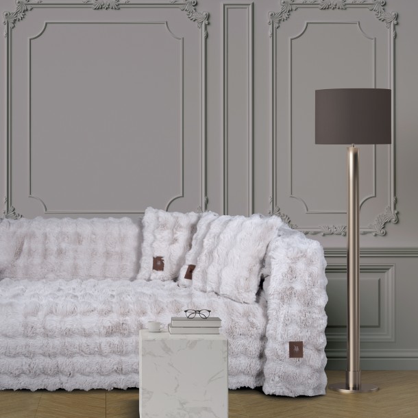 Ριχτάρι Γούνινο Faux Fur Τριθέσιος 180x300εκ. Premium 3937 Γκρι Greenwich Polo Club