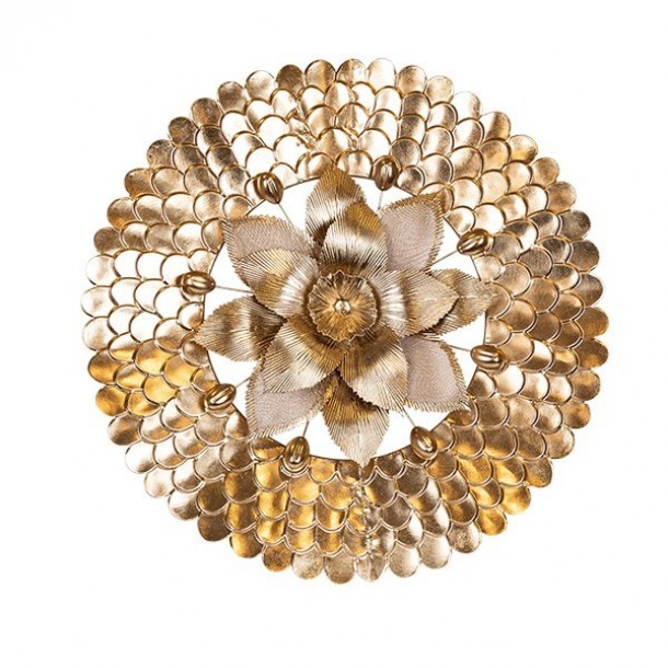 Διακοσμητικό Τοίχου Μεταλλικό Λουλούδι Χρυσό 76,5x8x77,5εκ. ESTHETI 812-30015