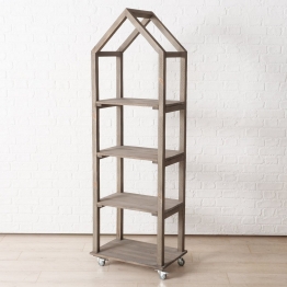 Ραφιέρα Σπίτι Τροχήλατη Ξύλινη Πεύκο Natural 58x38x140εκ. Mensola MSA 20-25-596
