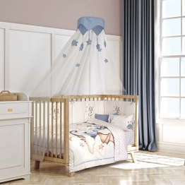 Κουβερλί 2 Όψεων Microfiber Κούνιας 110x150εκ. Essential Baby 8840 Μέντα-Λευκό-Μπεζ Greenwich Polo Club