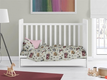 Παπλωματοθήκη Φανελένια Κούνιας 120x160εκ. Toys 47 Olive DimCol