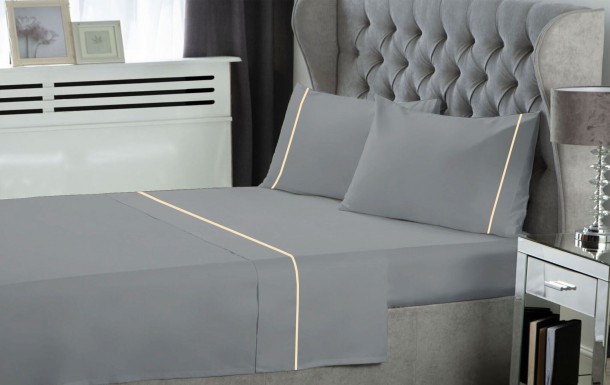 Σετ Σεντόνια Polycotton Υπέρδιπλα Με Λάστιχο 160x200+35εκ. Light Grey Le Blanc 7005950-16F