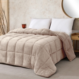 Κουβερτοπάπλωμα Flannel-Sherpa Μονό 160x220εκ. Shelby Beige Melinen 20003773