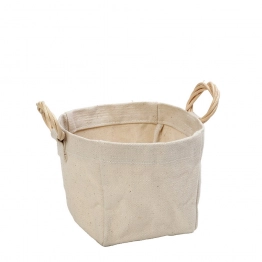 Ψωμιέρα Με Λαβή Cotton-Rattan Μπεζ ESPIEL 15x15x15εκ. AMN128