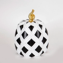 Διακοσμητική Κολοκύθα Λευκή-Μαύρη 19x19x24,5εκ. ESTHETI 752-28531