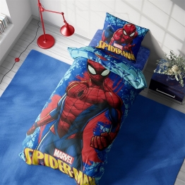 Σετ Σεντόνια Βαμβακερά Μονά 160x240εκ. Spiderman 713 Electric Blue Marvel DimCol