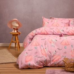Παπλωματοθήκη Φανελένια Μονή 165x245εκ. Ballet Pink Winter Kids Line Melinen 20004073