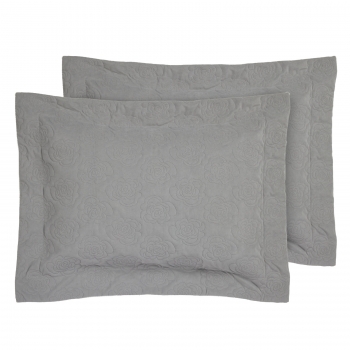 Ζεύγος Μαξιλαροθήκες Microfiber 50x70+8εκ. Happy 0287 Grey Das Home