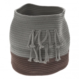 Καλάθι Βαμβακερό Γκρι-Καφέ iliadis 24x26εκ. 77004