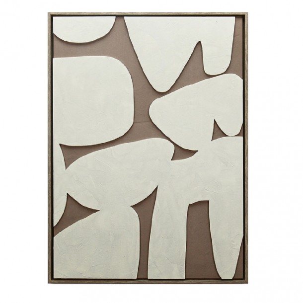 Πίνακας 3D Καμβάς Mdf-Ps Plastic Καφέ-Μπεζ ESPIEL 60x80εκ. FAL302