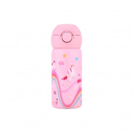 Θερμός Παιδικό Ανοξείδωτος Με Καλαμάκι 350ml-7x7x18εκ. Rainbow Dreams Save The Aegean Wonder Bottle Estia 01-34184