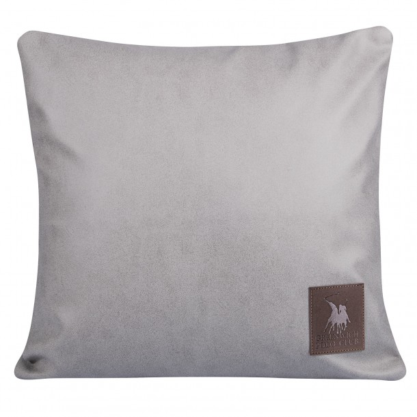 Διακοσμητικό Μαξιλάρι Polyester Leather Like Διθέσιος 42x42εκ. Premium 3926 Γκρι Ανοιχτό Greenwich Polo Club