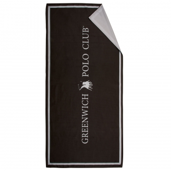 Πετσέτα Θαλάσσης Microfiber 80x170εκ. Essential 4028 Μαύρη-Taupe Greenwich Polo Club