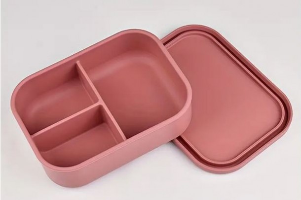 Φαγητοδοχείο 3 Θέσεων Σιλικόνης 18,6x13,8x6,5εκ. Ροζ 240891