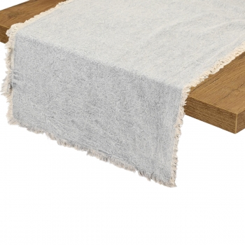 Runner Με Κρόσσια Βαμβακερό Γκρι 45x150εκ. Loom Estia 07-36133